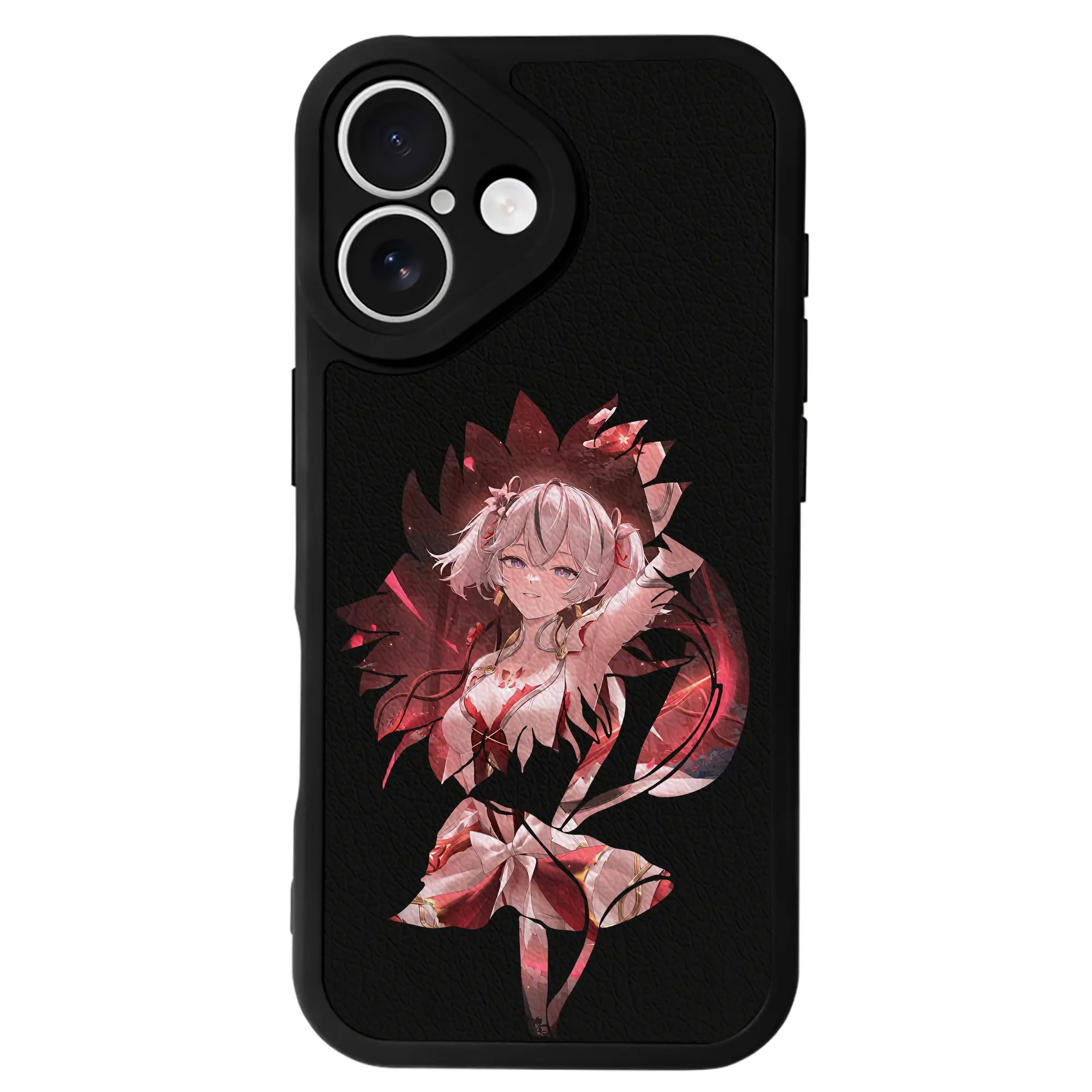 鳴潮 グッズ ツバキ - IPhone 16シリーズ対応 ・ シリコンスマホケース ・ レザー調 ・ 高精度フィット ・ 耐衝撃 ・ ワイヤレス充電対応 ・ 精密カット